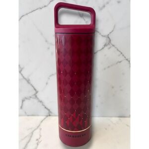 Starbucks MiiR 2025 Limited Edition Holiday Red Harlequin SS 20oz Bottle Tumbler